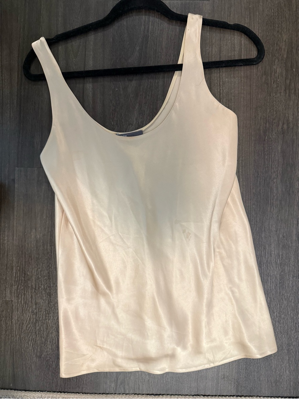 Vince Satin Tank Top in Cream - Women's Sleeveless Blouse